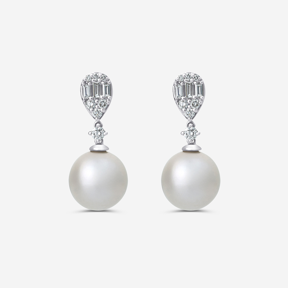 11 mm Freshwater Pearl and 1/2 ctw Lab Grown Diamond Drop Earrings