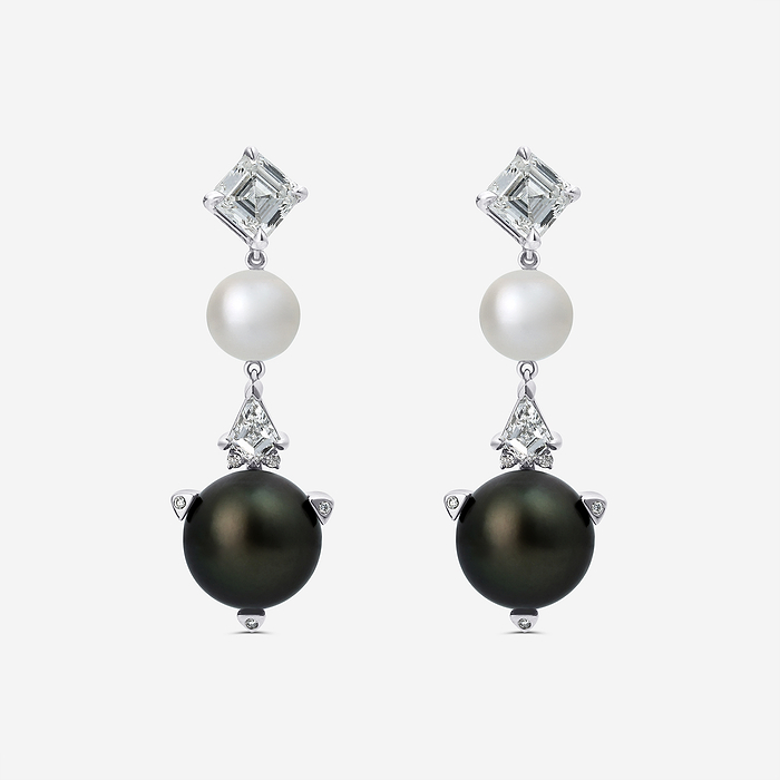 Tahitian & Freshwater Pearl Dangle Earrings