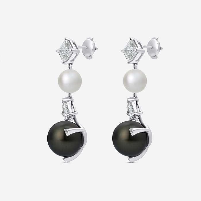 Tahitian & Freshwater Pearl Dangle Earrings