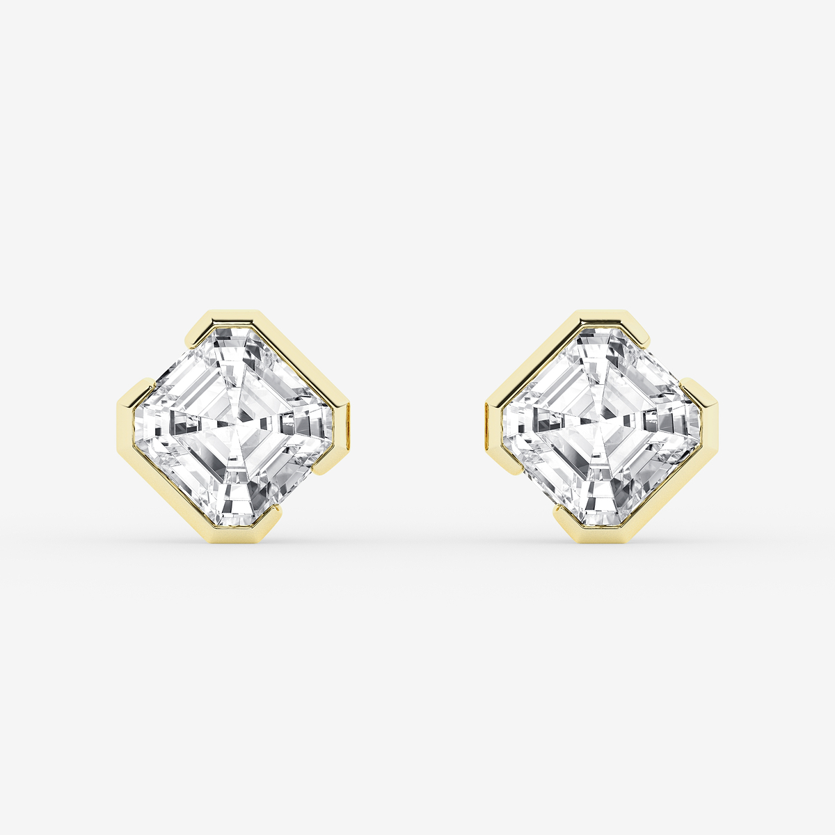 3 ctw Asscher Lab Grown Diamond Solitaire Stud Earrings