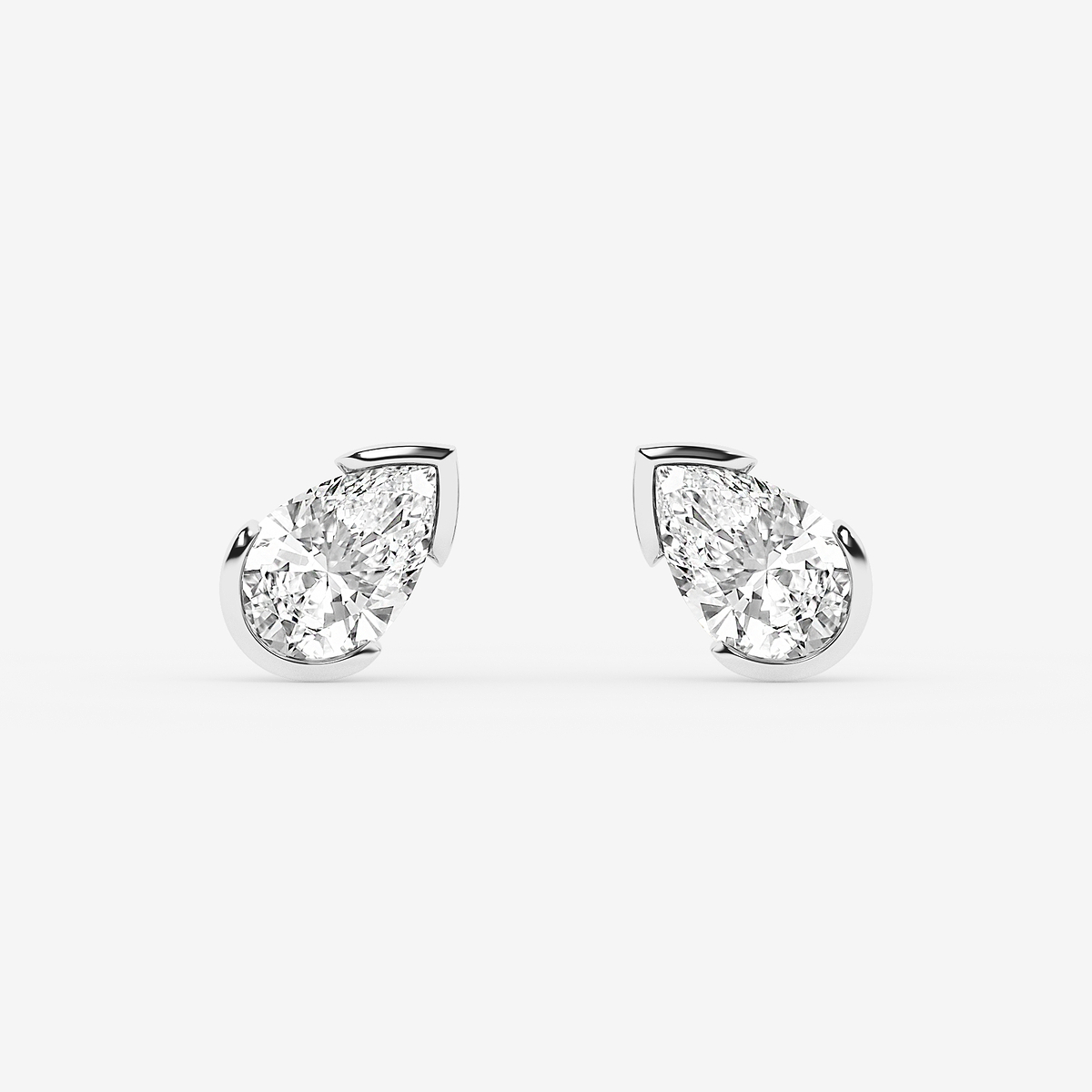 1 ctw Pear Lab Grown Diamond Solitaire Stud Earrings