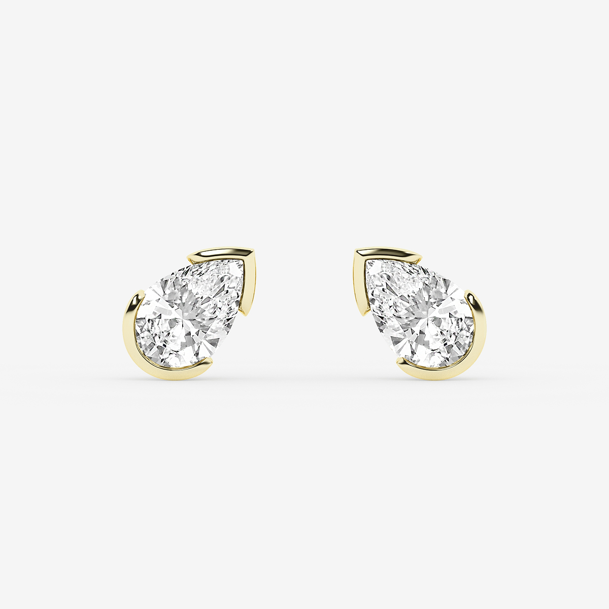 1 ctw Pear Lab Grown Diamond Solitaire Stud Earrings