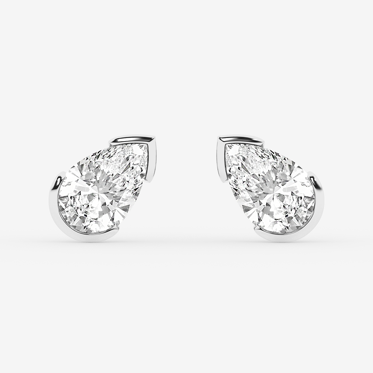 3 ctw Pear Lab Grown Diamond Solitaire Stud Earrings