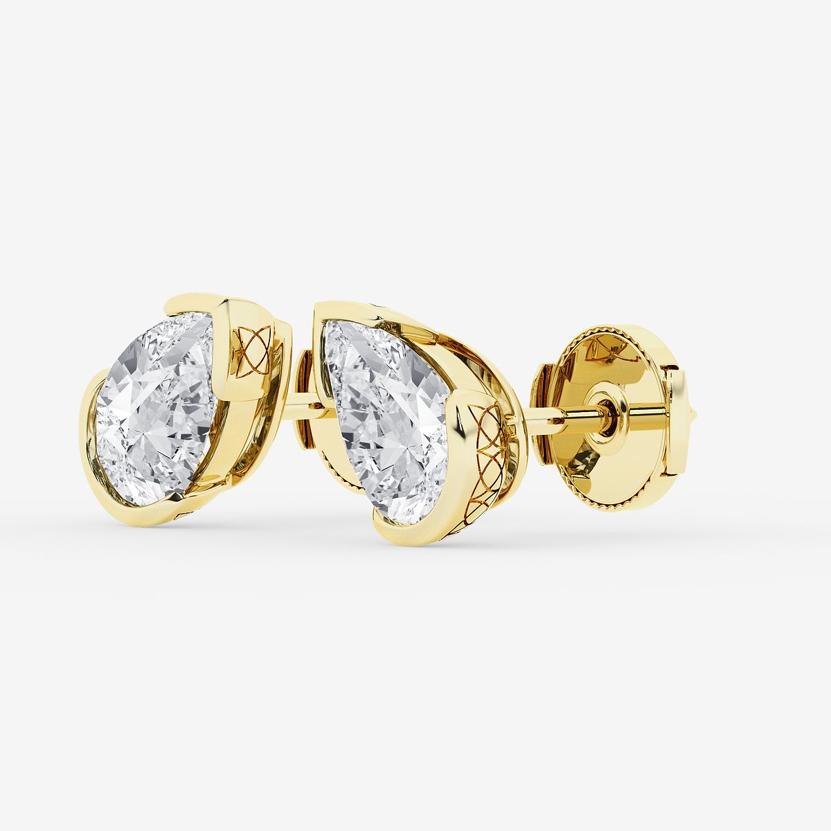 Additional Image 1 for  3 ctw Pear Lab Grown Diamond Solitaire Stud Earrings
