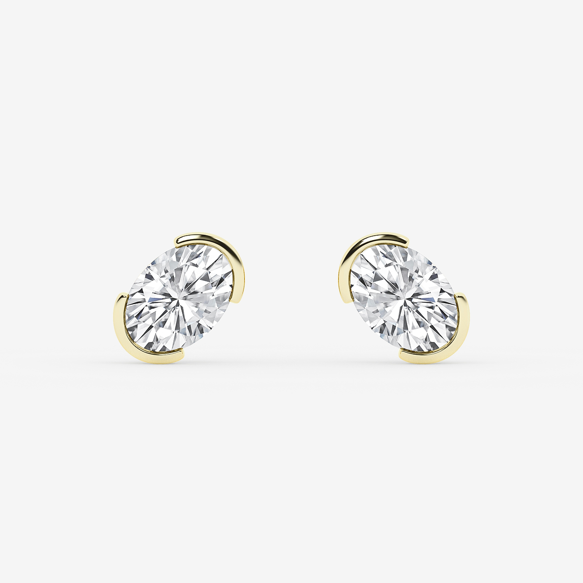 1 ctw Oval Lab Grown Diamond Solitaire Stud Earrings