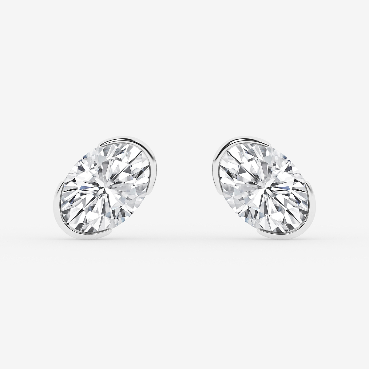 3 ctw Oval Lab Grown Diamond Solitaire Stud Earrings
