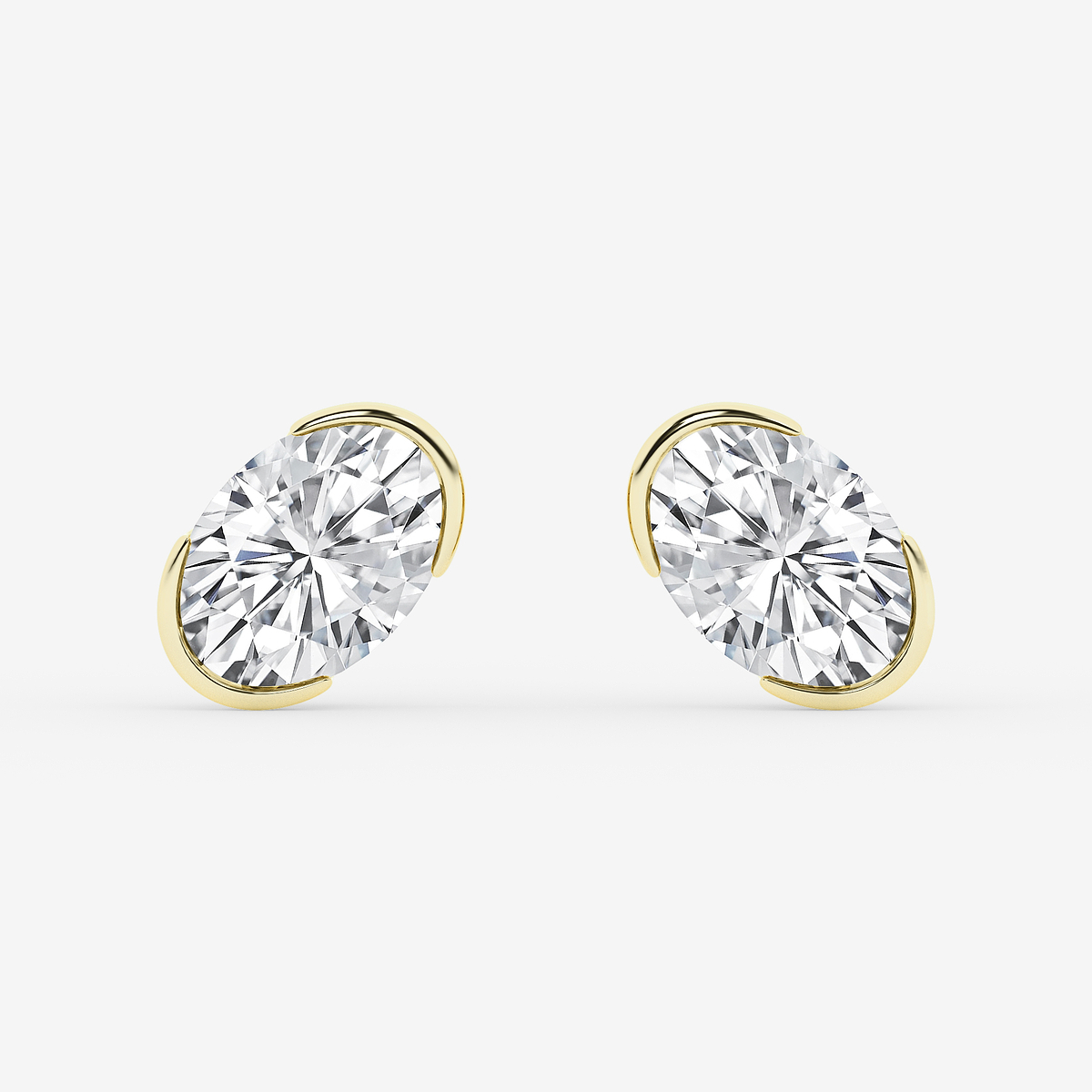 3 ctw Oval Lab Grown Diamond Solitaire Stud Earrings