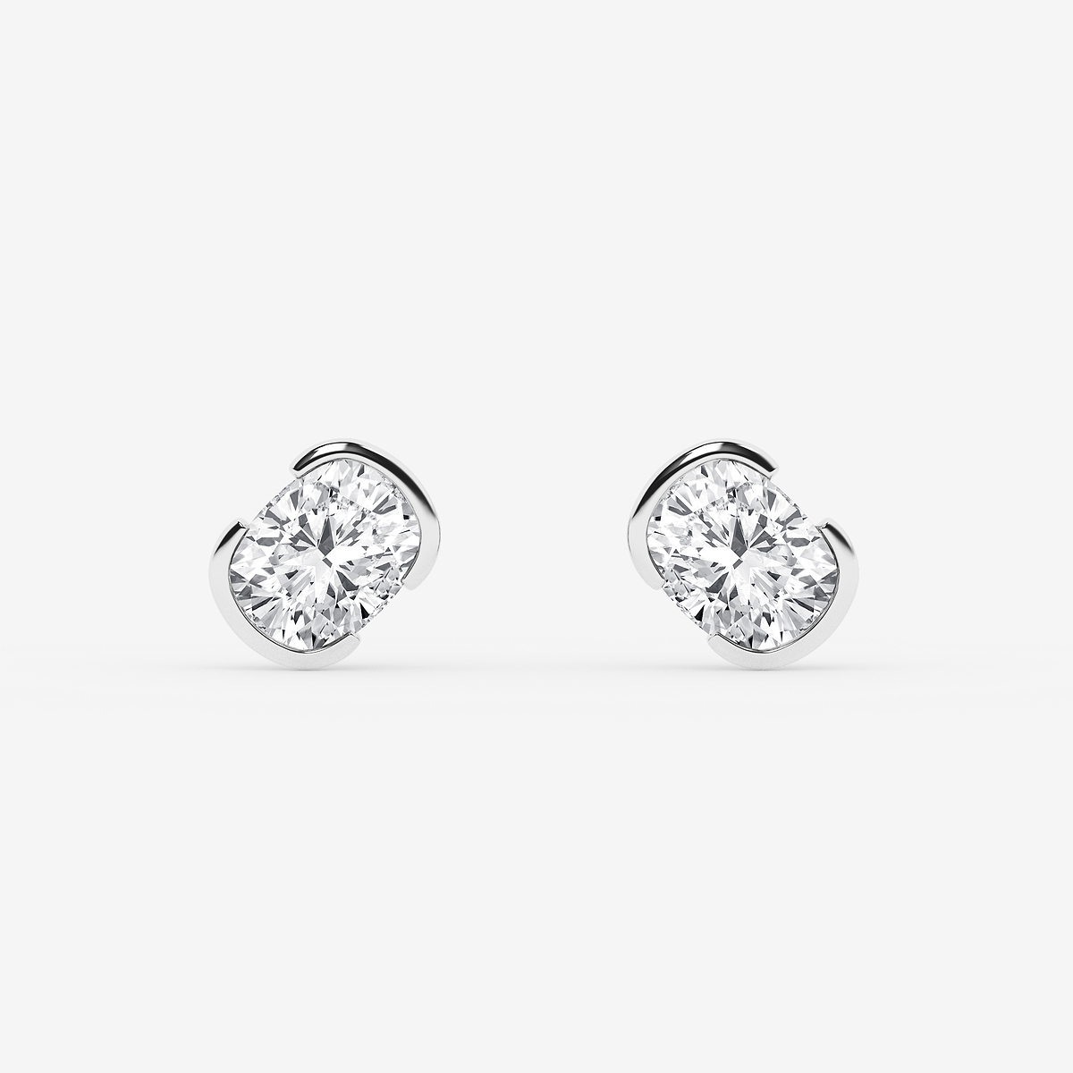 1 ctw Elongated Cushion Lab Grown Diamond Solitaire Stud Earrings