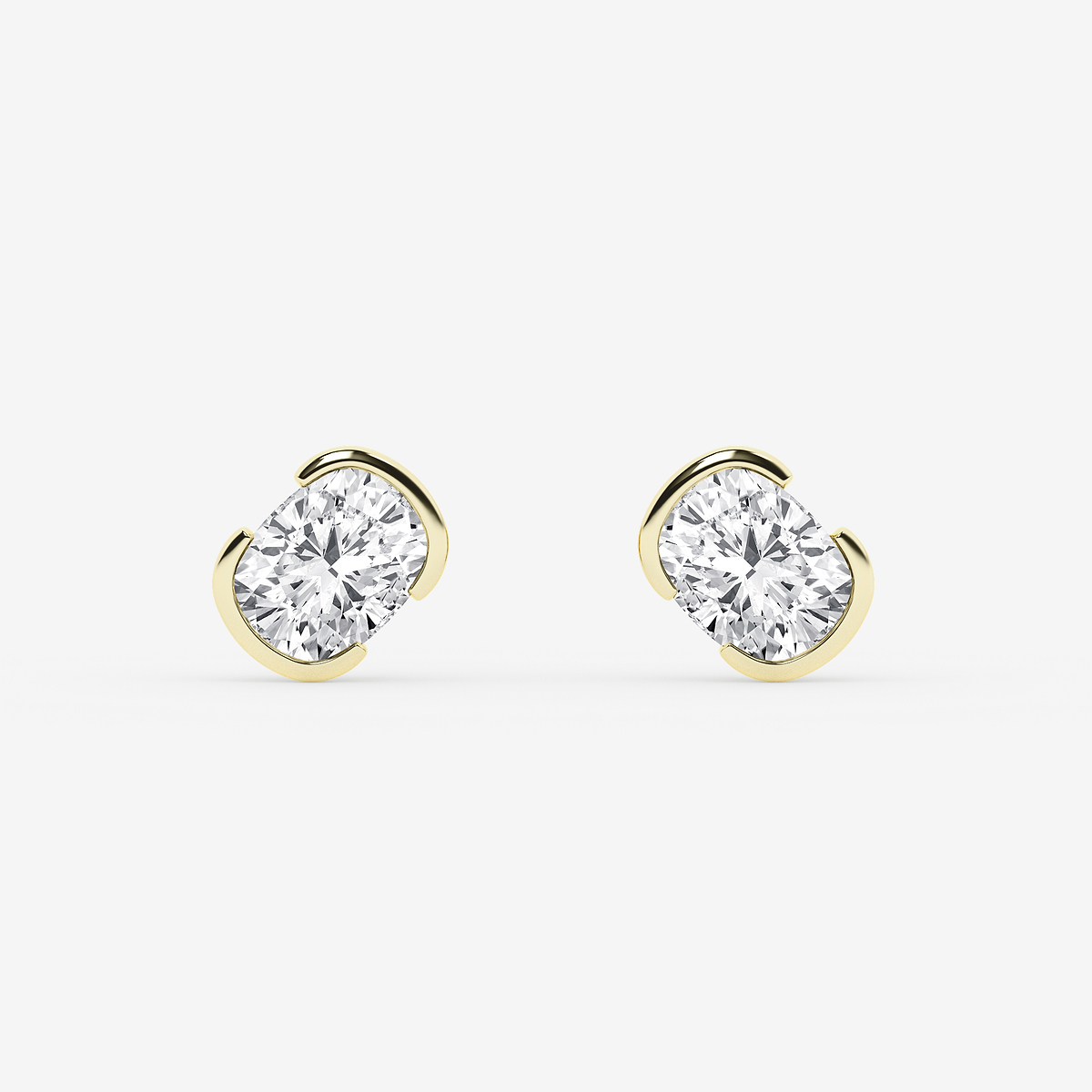 1 ctw Elongated Cushion Lab Grown Diamond Solitaire Stud Earrings