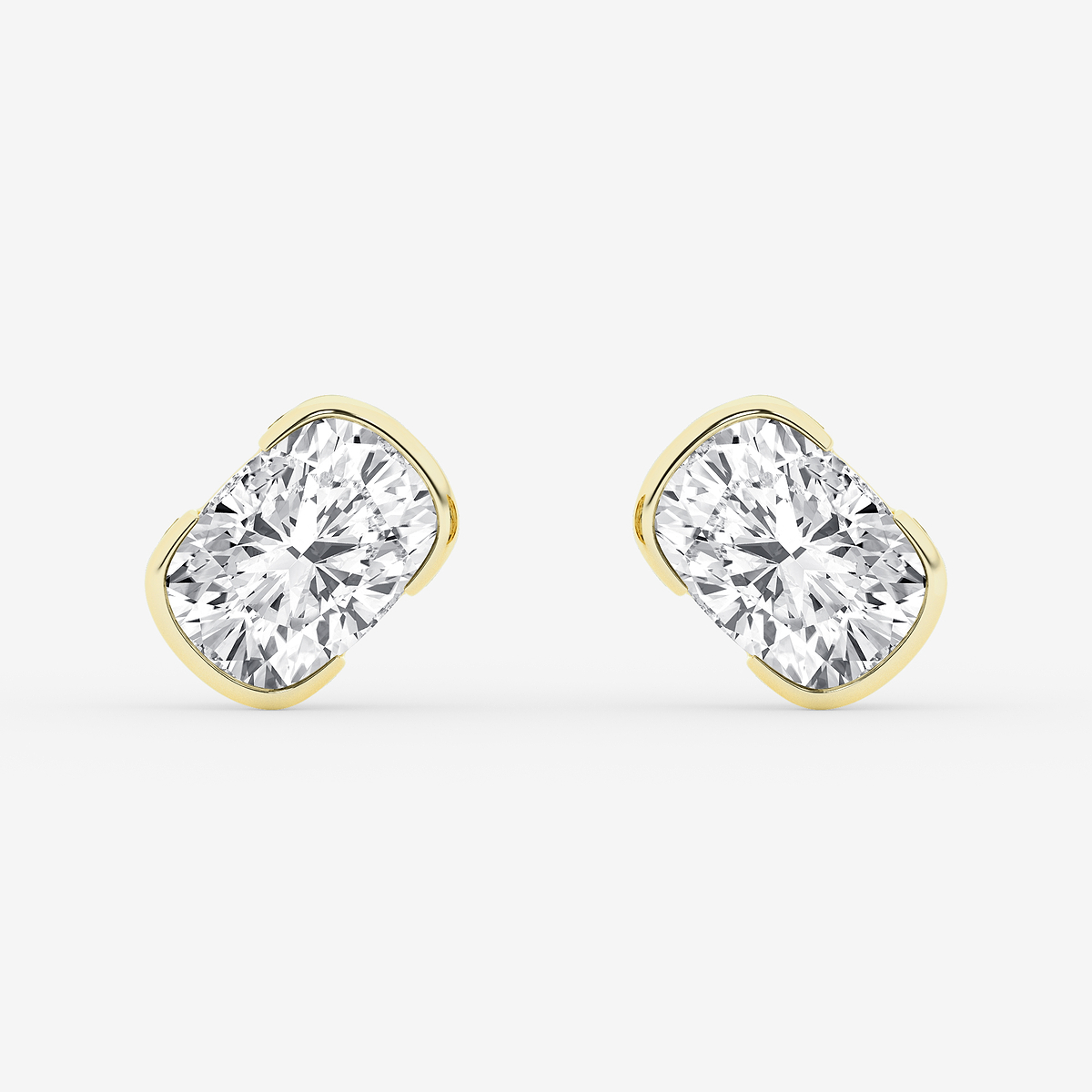 3 ctw Elongated Cushion Lab Grown Diamond Solitaire Stud Earrings