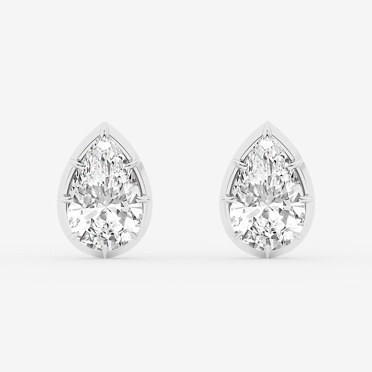 2 1/3 ctw Pear Lab Grown Diamond Georgian Prong Setting Stud Earrings