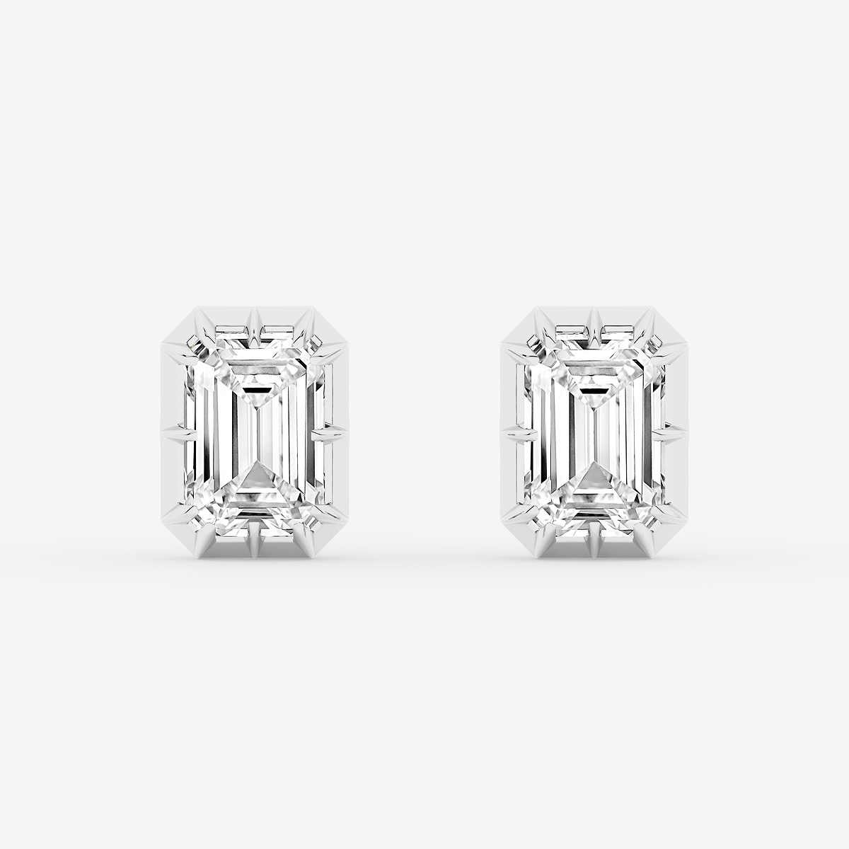 2 1/3 ctw Emerald Lab Grown Diamond Georgian Prong Setting Stud Earrings