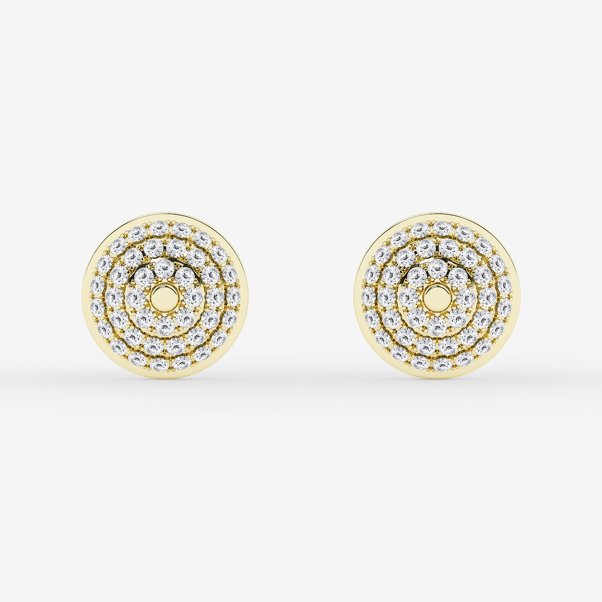 Additional Image 2 for  2 1/3 ctw Round Lab Grown Diamond Georgian Prong Setting Stud Earrings With Black Rhodium