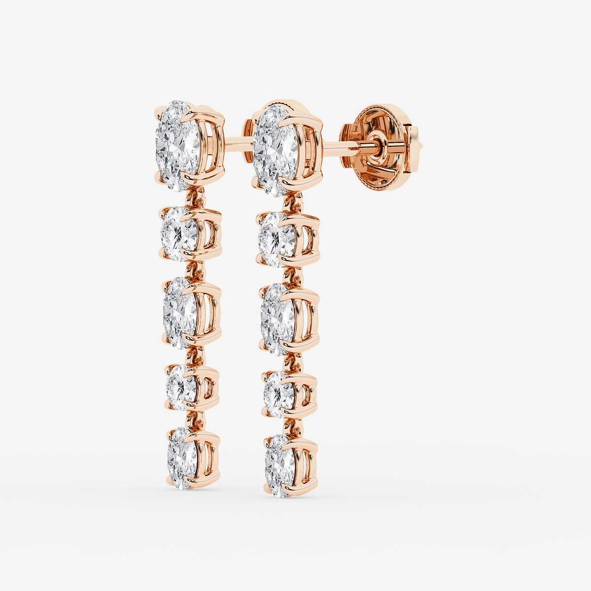 Additional Image 1 for  2 ctw Oval and Round Lab Grown Diamond Drop Earrings