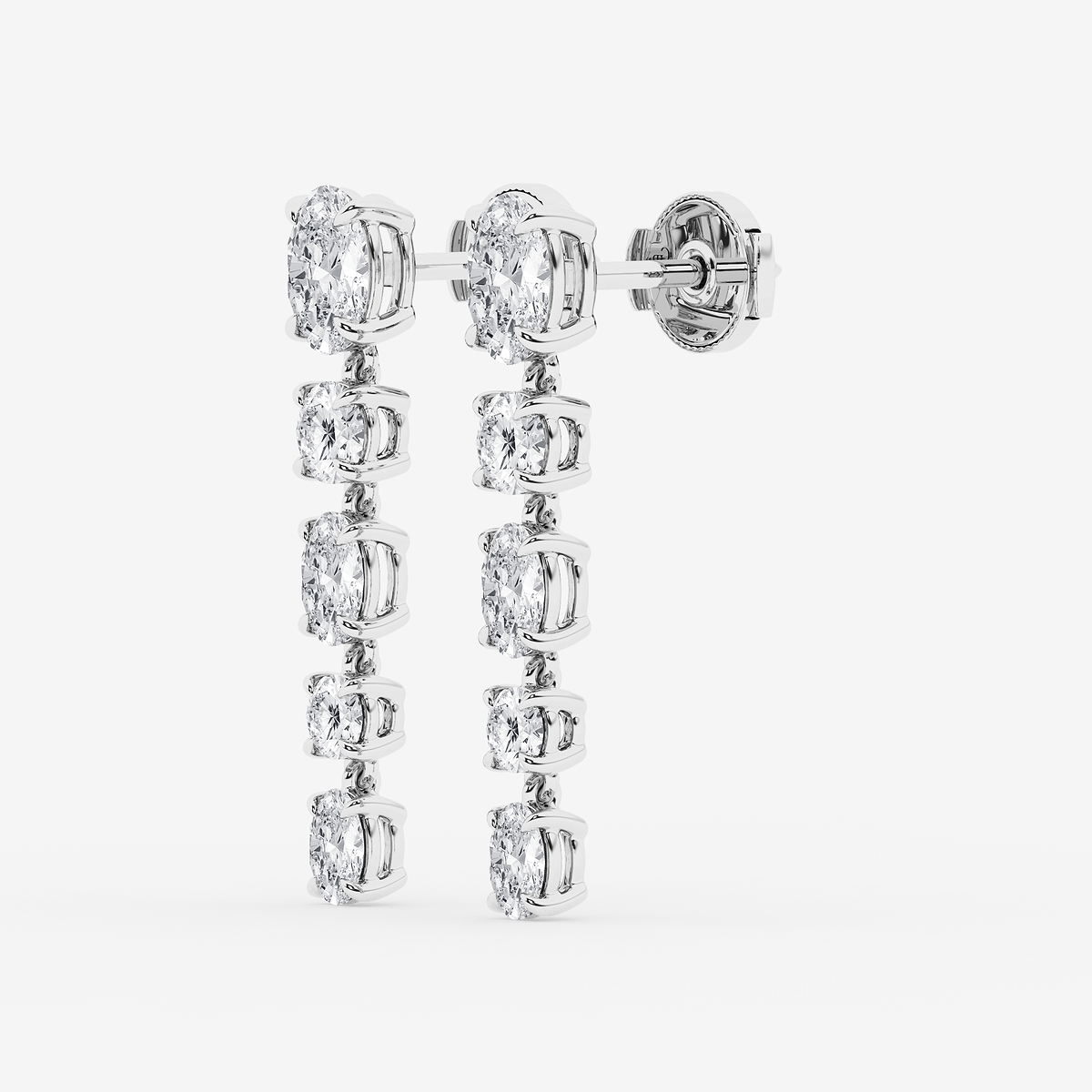 Additional Image 1 for  2 ctw Oval and Round Lab Grown Diamond Drop Earrings