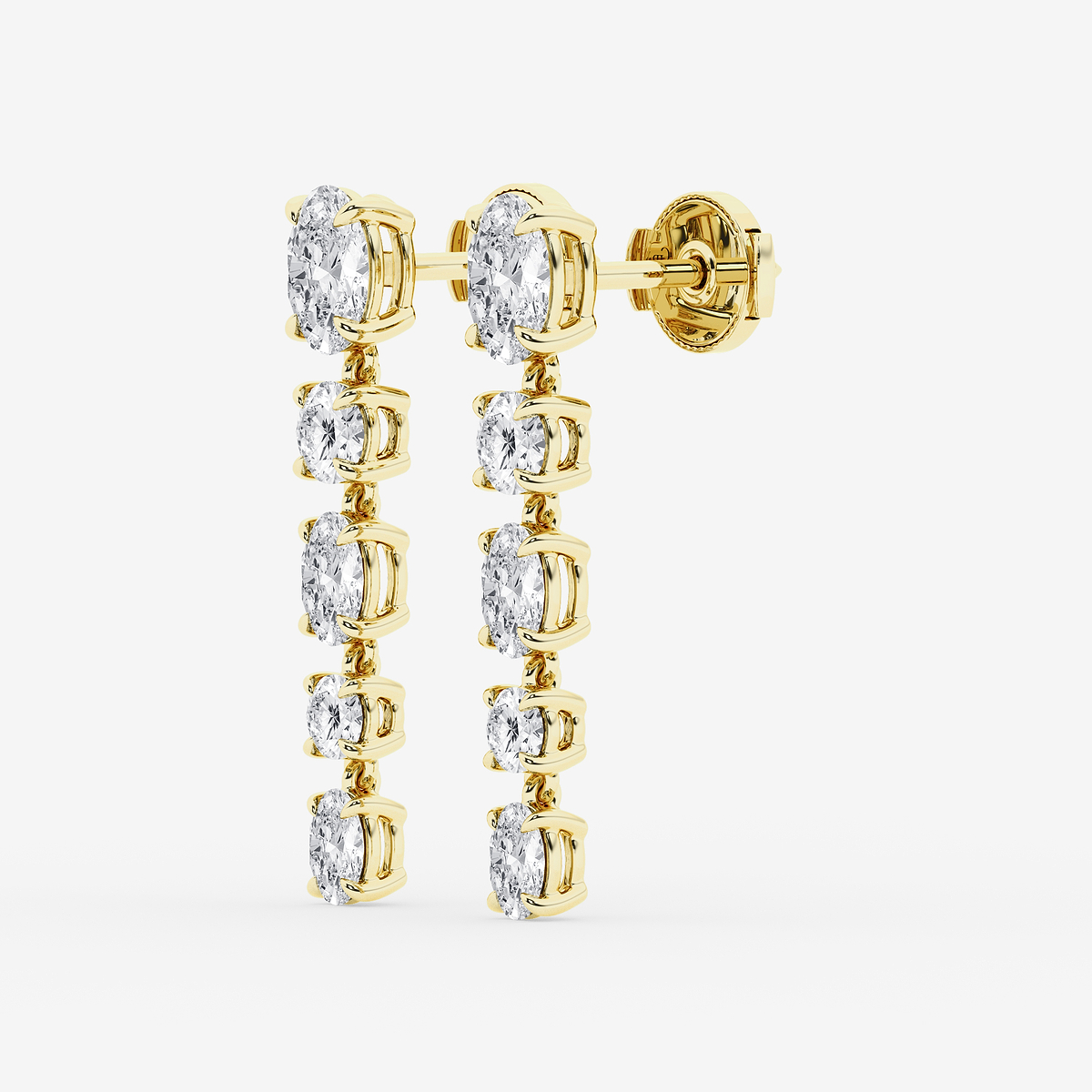 Additional Image 1 for  2 ctw Oval and Round Lab Grown Diamond Drop Earrings