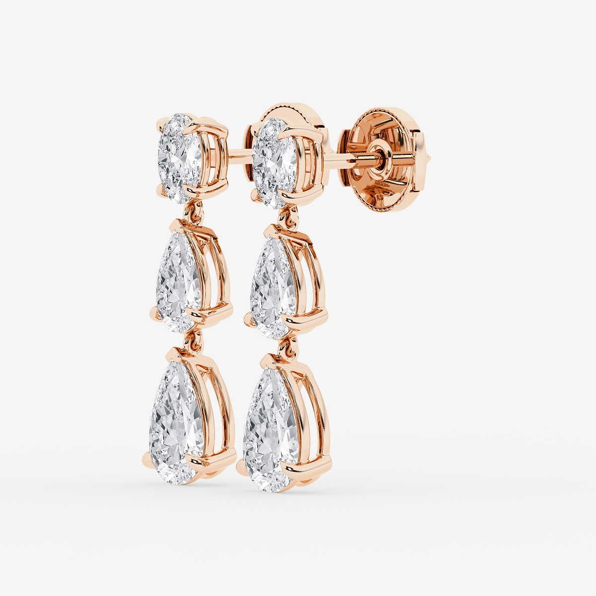 Additional Image 1 for  4 ctw Pear and Oval Lab Grown Diamond Drop Earrings