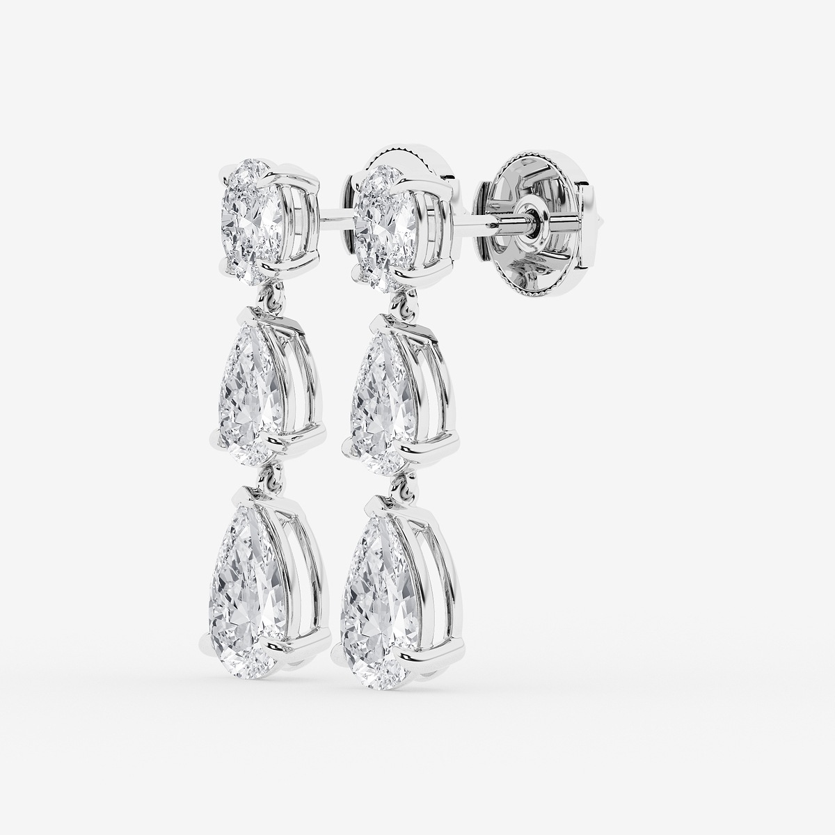 Additional Image 1 for  4 ctw Pear and Oval Lab Grown Diamond Drop Earrings