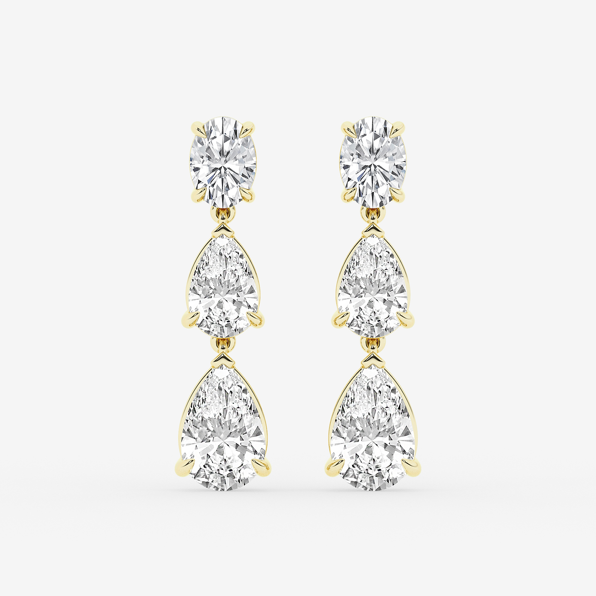 4 ctw Pear and Oval Lab Grown Diamond Drop Earrings