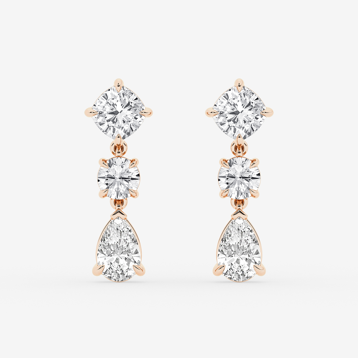 2 1/2 ctw Multi-Shape Lab Grown Diamond Drop Earrings