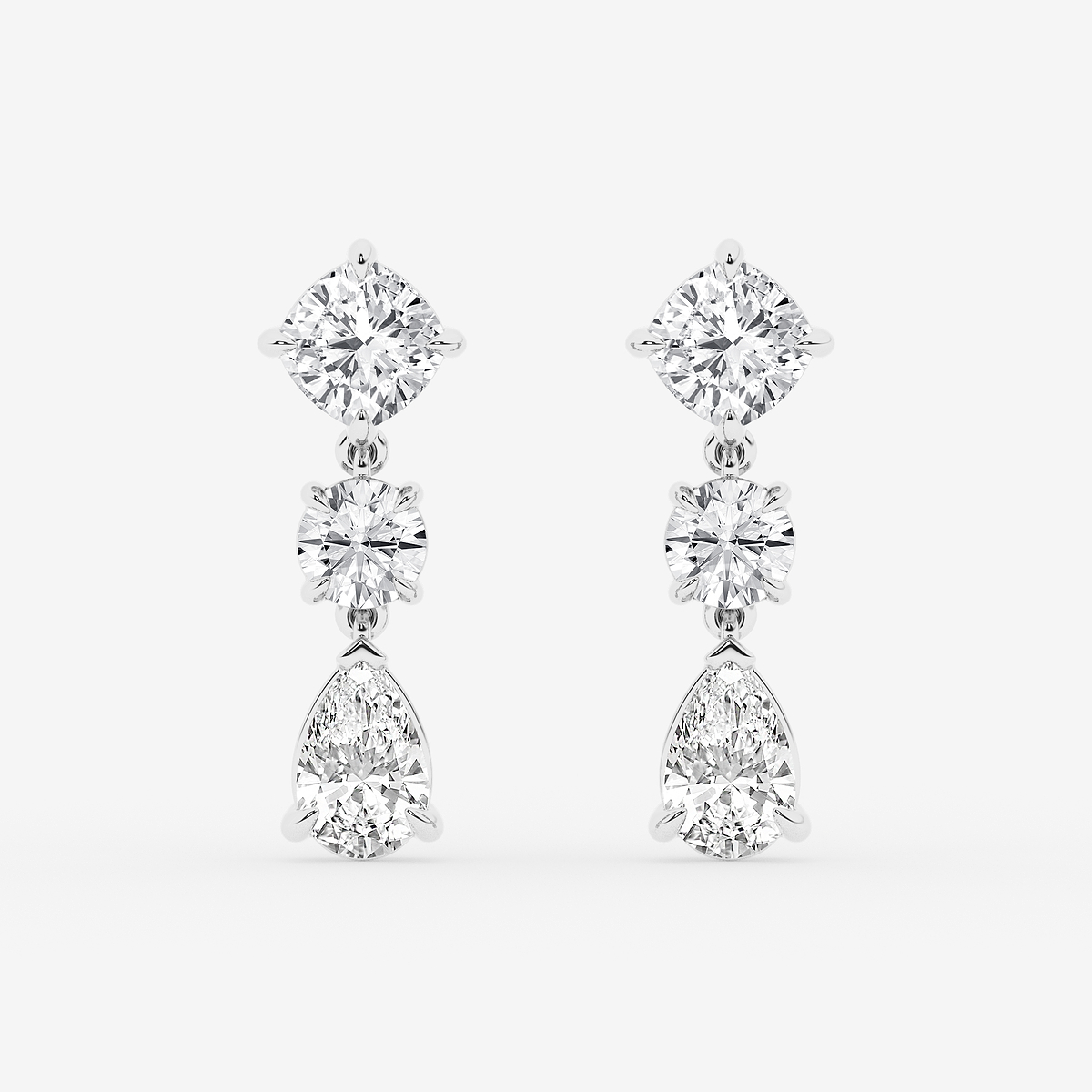2 1/2 ctw Multi-Shape Lab Grown Diamond Drop Earrings
