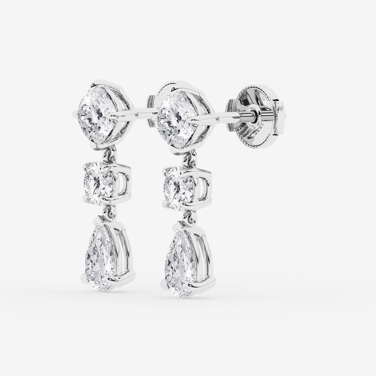 Additional Image 1 for  2 1/2 ctw Multi-Shape Lab Grown Diamond Drop Earrings