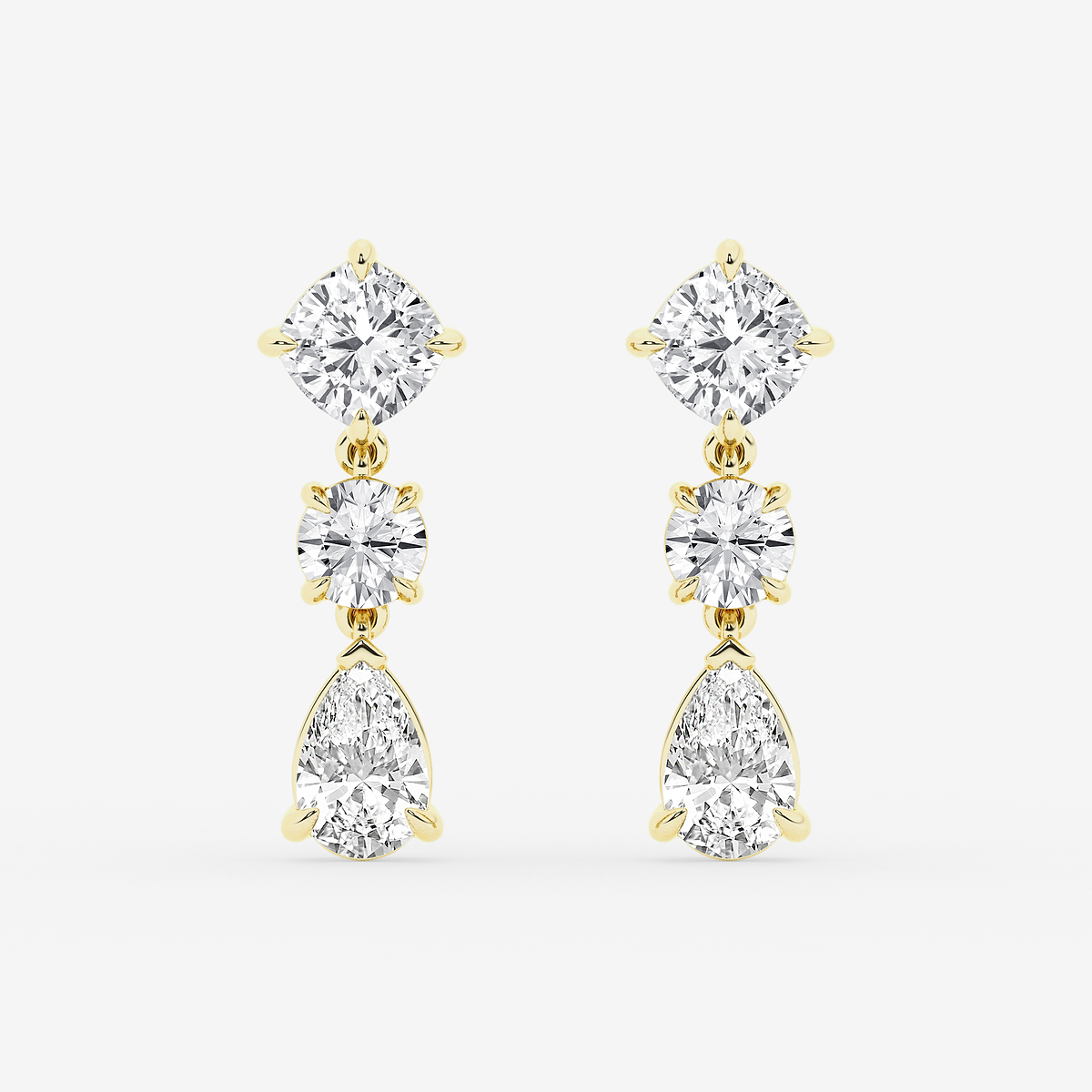 2 1/2 ctw Multi-Shape Lab Grown Diamond Drop Earrings