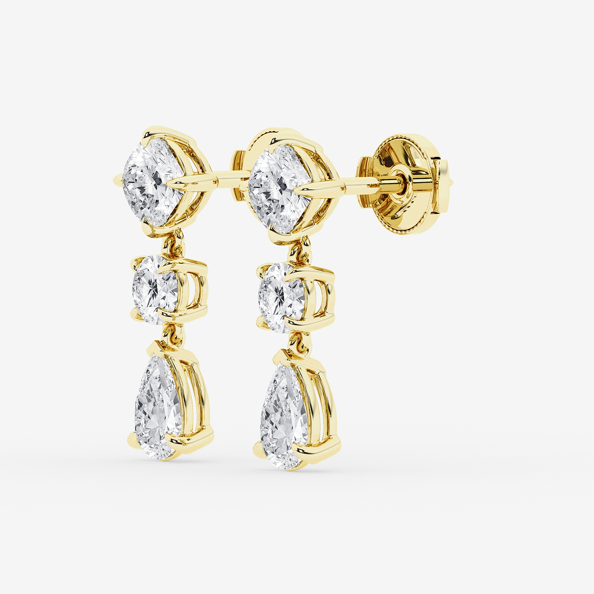 Additional Image 1 for  2 1/2 ctw Multi-Shape Lab Grown Diamond Drop Earrings