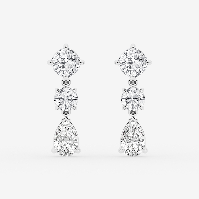 Sadie - 2 1/2 ctw Multi-Shape Lab Grown Diamond Drop Earrings