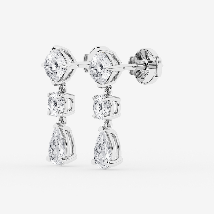 Sadie - 2 1/2 ctw Multi-Shape Lab Grown Diamond Drop Earrings