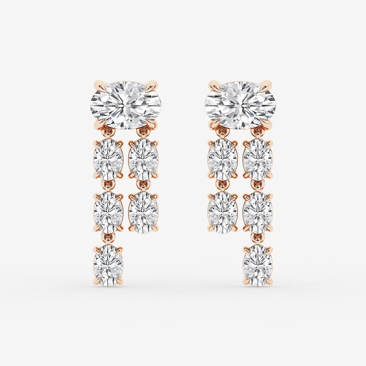 4 ctw Oval Lab Grown Diamond Drop Earrings