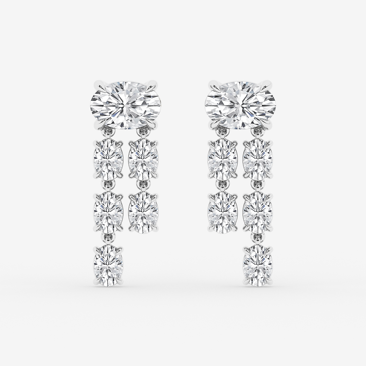 4 ctw Oval Lab Grown Diamond Drop Earrings