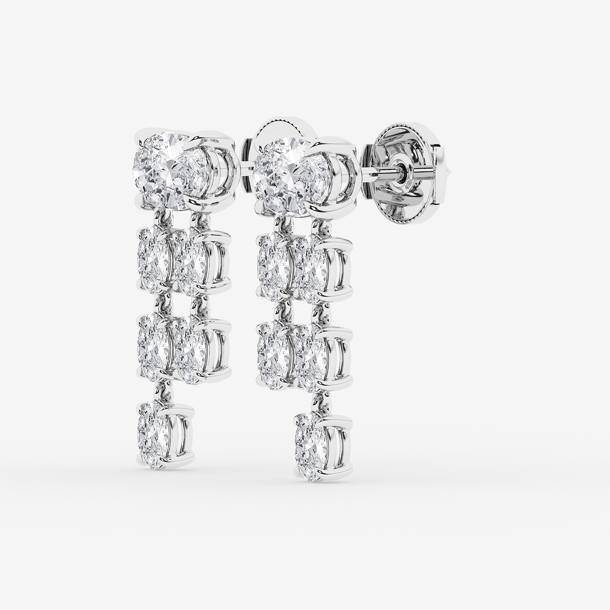 Additional Image 1 for  4 ctw Oval Lab Grown Diamond Drop Earrings