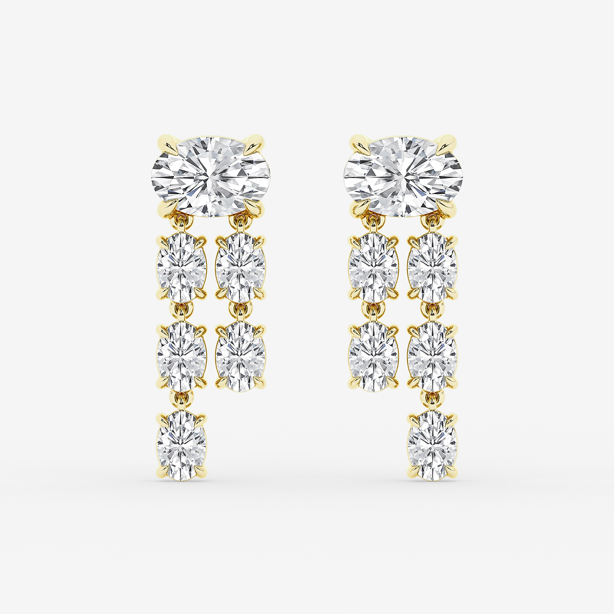 4 ctw Oval Lab Grown Diamond Drop Earrings