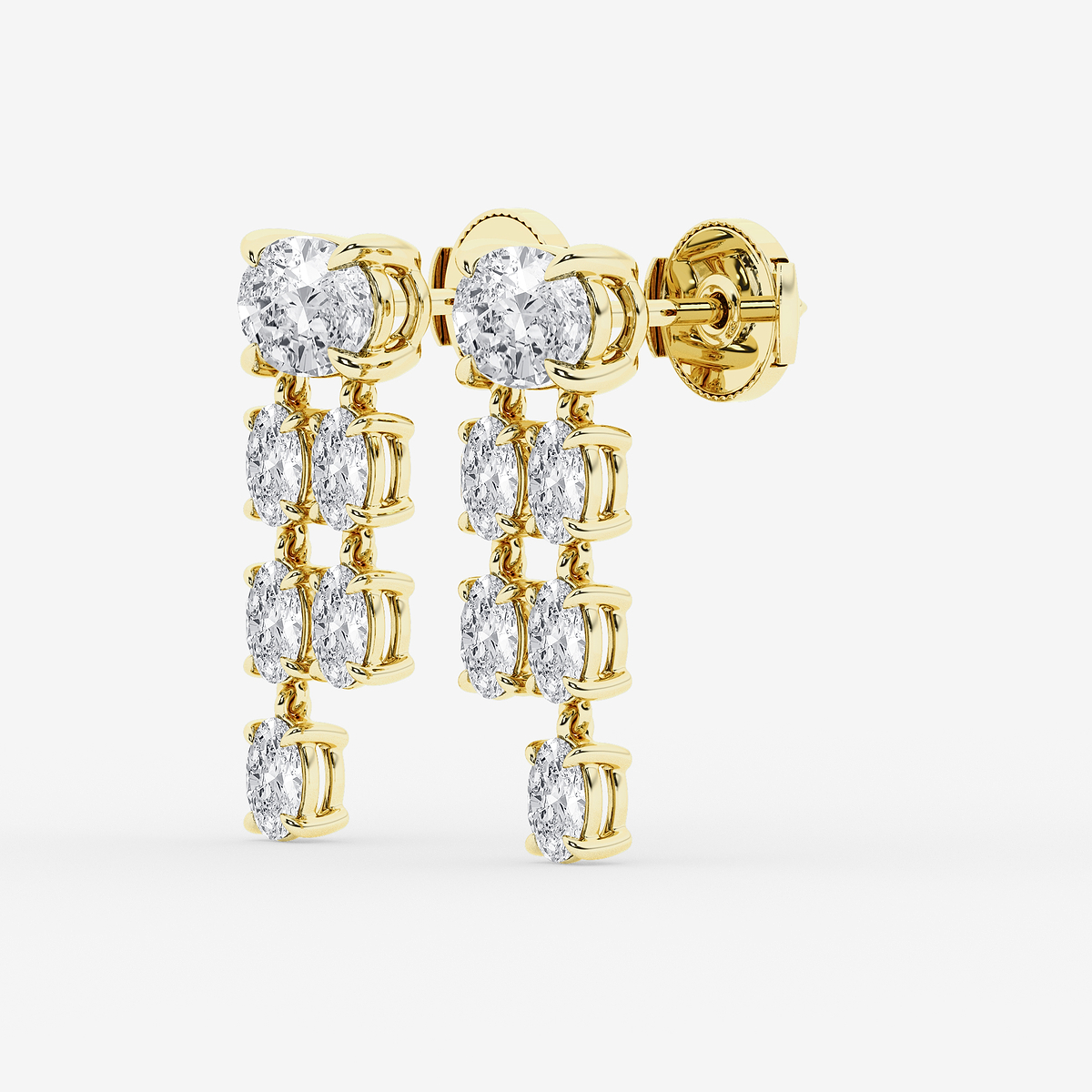Additional Image 1 for  4 ctw Oval Lab Grown Diamond Drop Earrings