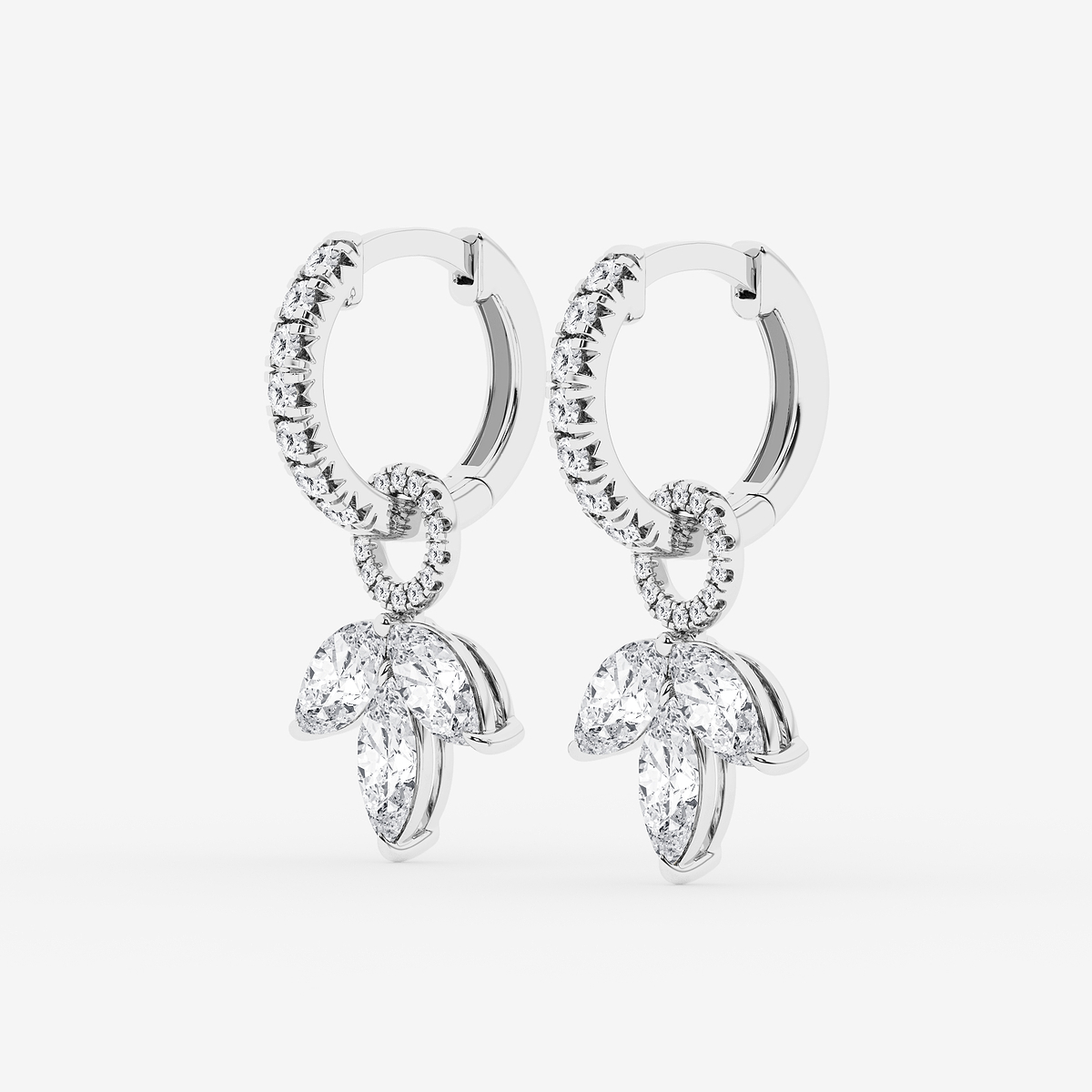 Additional Image 1 for  2 3/8 ctw Marquise Lab Grown Diamond Drop Earrings