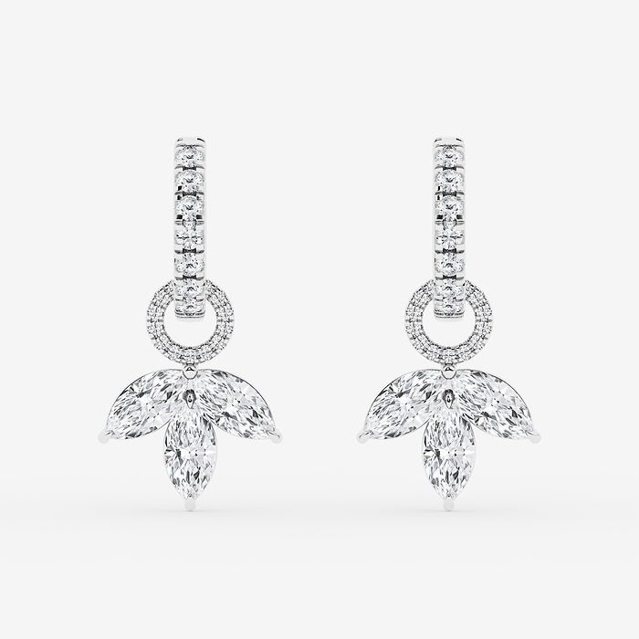 Estie - 2 3/8 ctw Marquise Lab Grown Diamond Drop Earrings