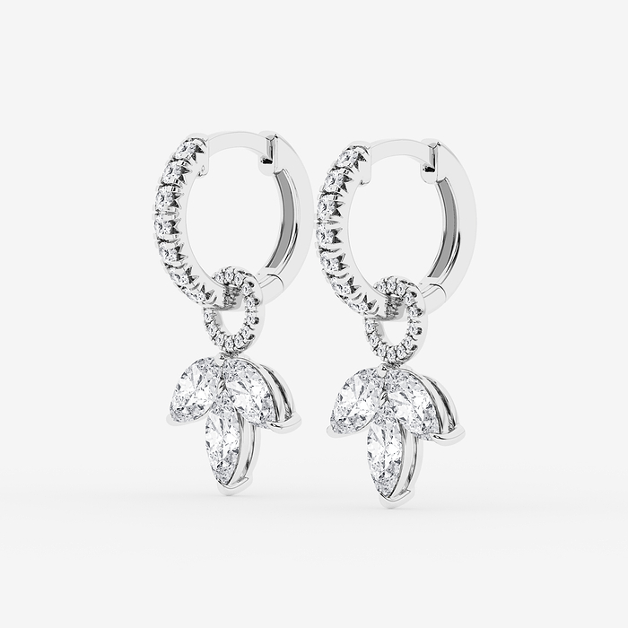 Estie - 2 3/8 ctw Marquise Lab Grown Diamond Drop Earrings