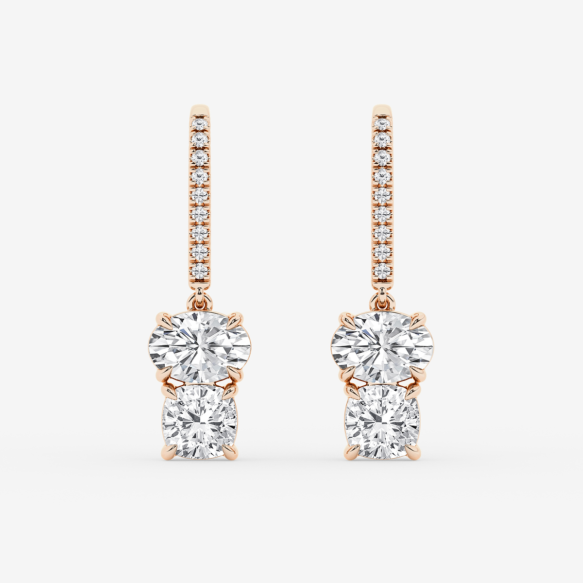 2 ctw Multi-Shape Lab Grown Diamond Drop Earrings