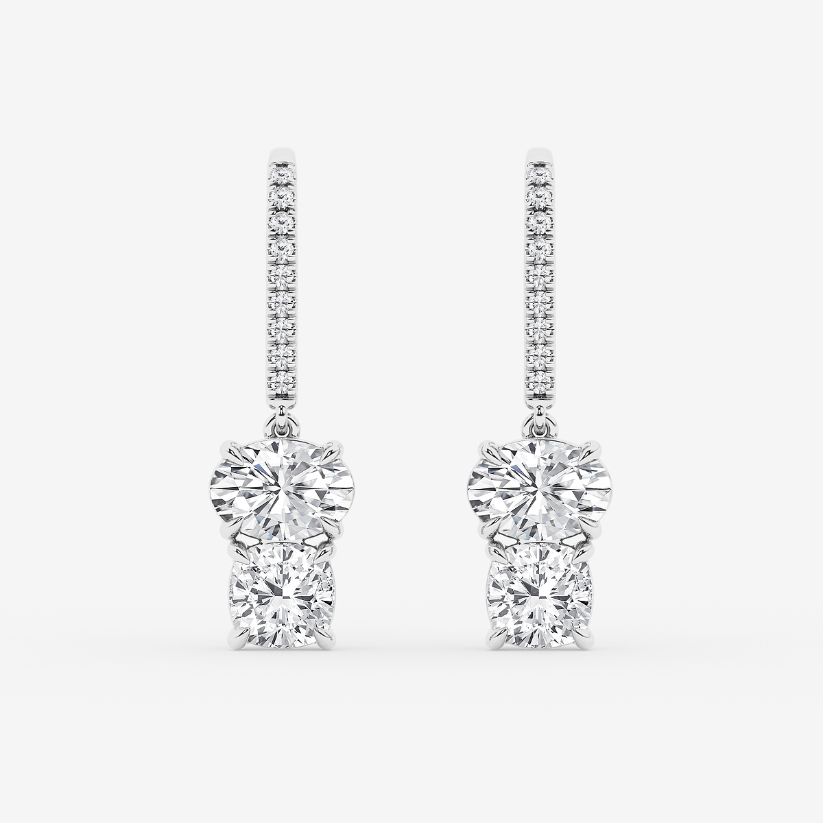2 ctw Multi-Shape Lab Grown Diamond Drop Earrings