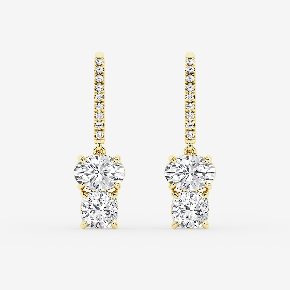 2 ctw Multi-Shape Lab Grown Diamond Drop Earrings