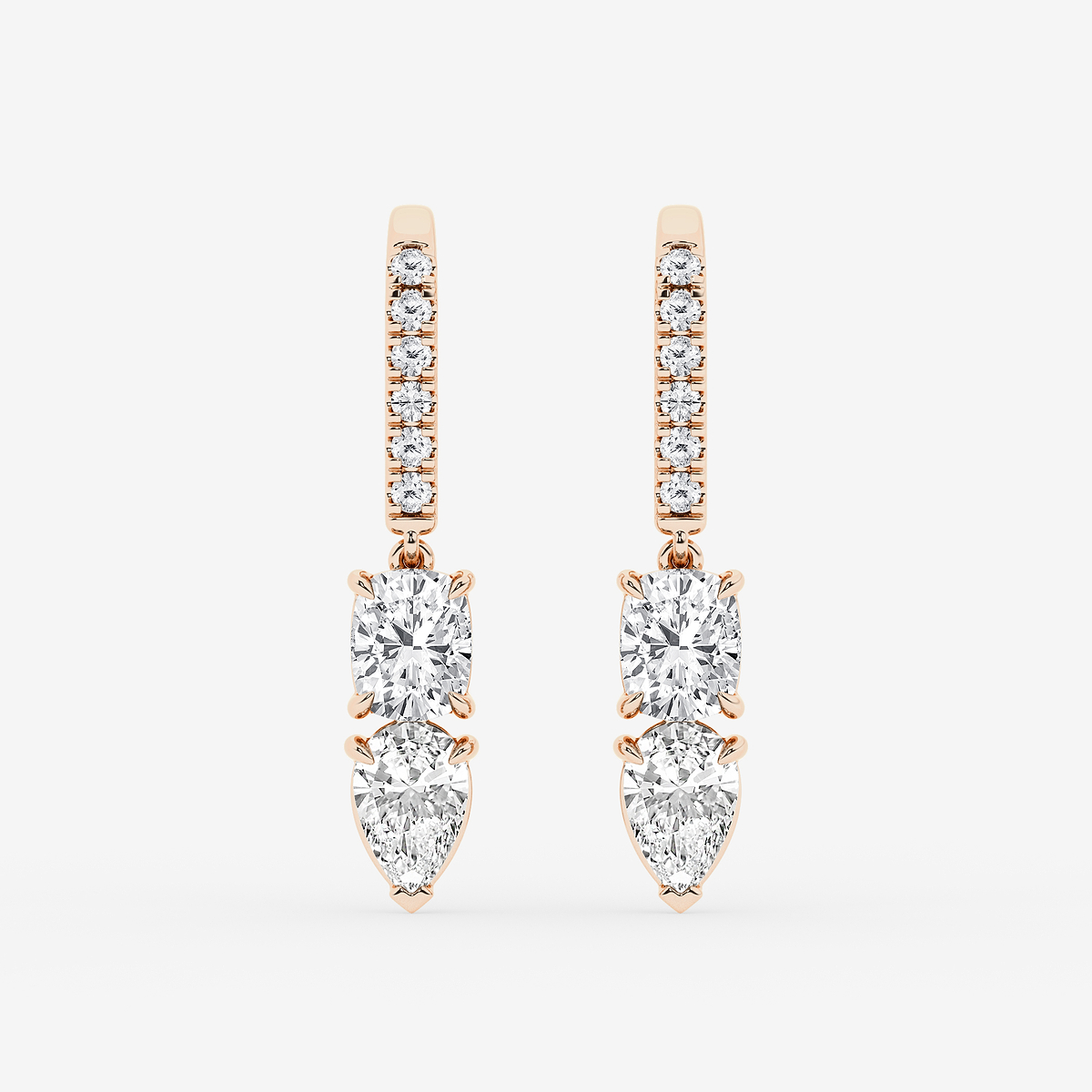 2 1/6 ctw Multi-Shape Lab Grown Diamond Drop Earrings