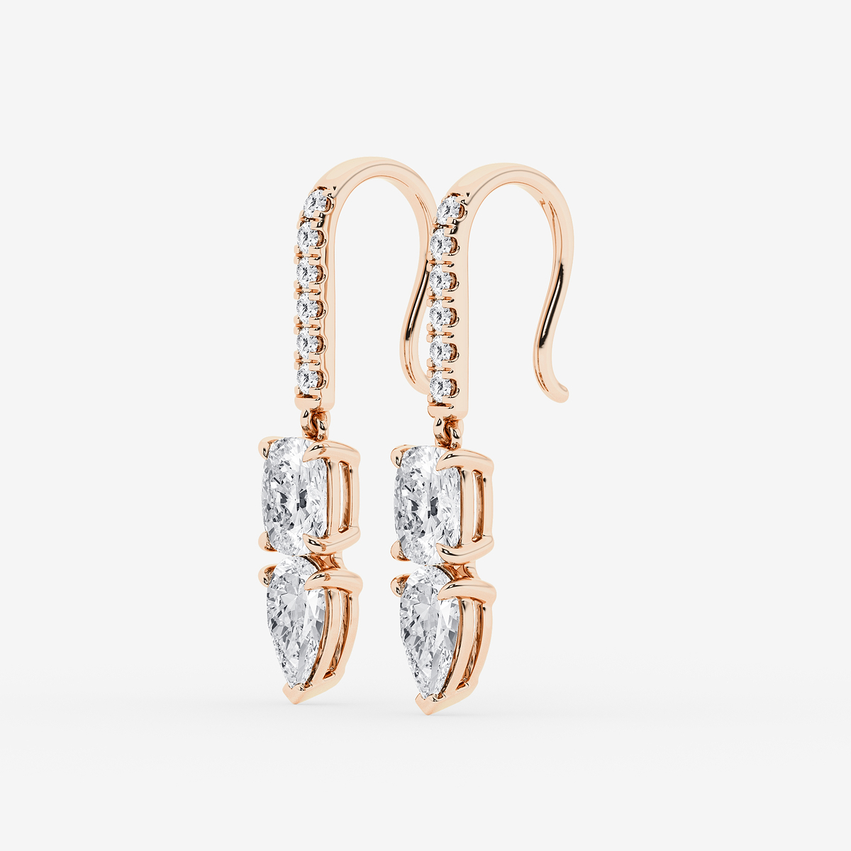 Additional Image 1 for  2 1/6 ctw Multi-Shape Lab Grown Diamond Drop Earrings