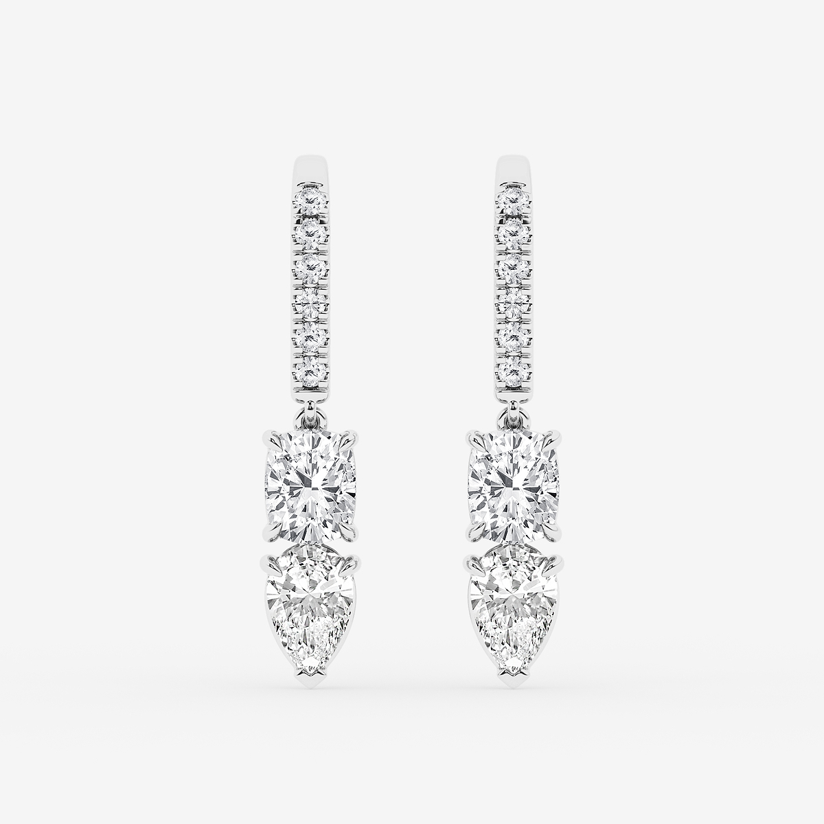 2 1/6 ctw Multi-Shape Lab Grown Diamond Drop Earrings