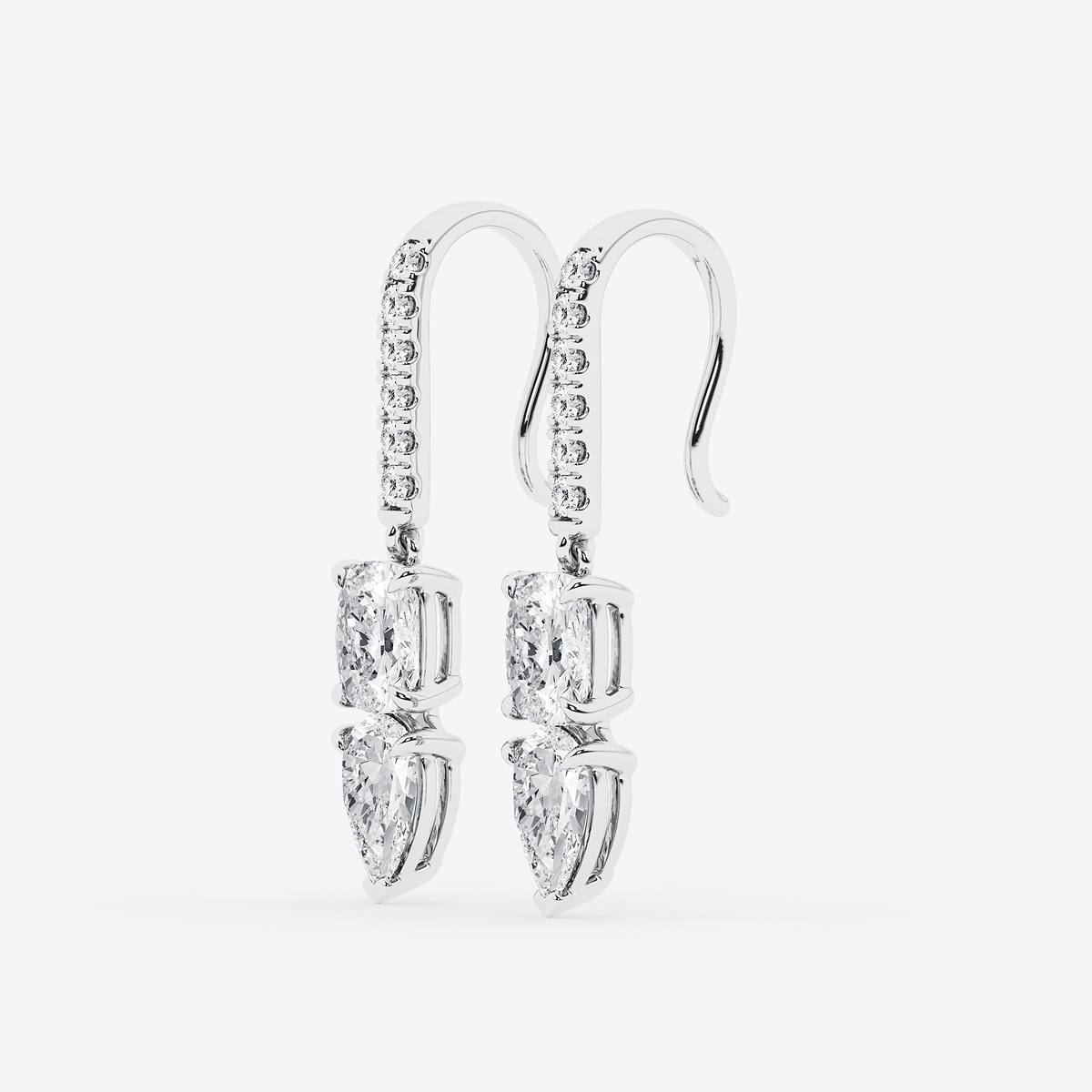 Additional Image 1 for  2 1/6 ctw Multi-Shape Lab Grown Diamond Drop Earrings