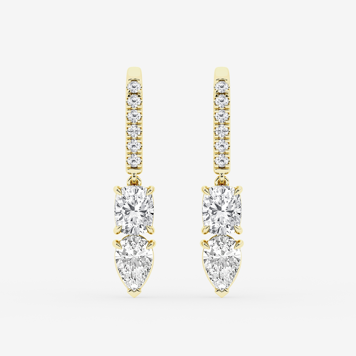 2 1/6 ctw Multi-Shape Lab Grown Diamond Drop Earrings