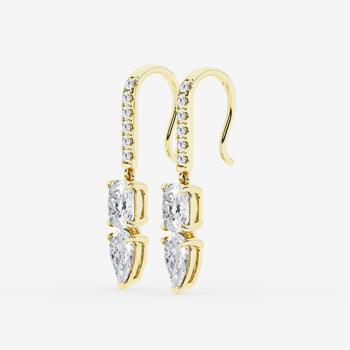 Additional Image 1 for  2 1/6 ctw Multi-Shape Lab Grown Diamond Drop Earrings