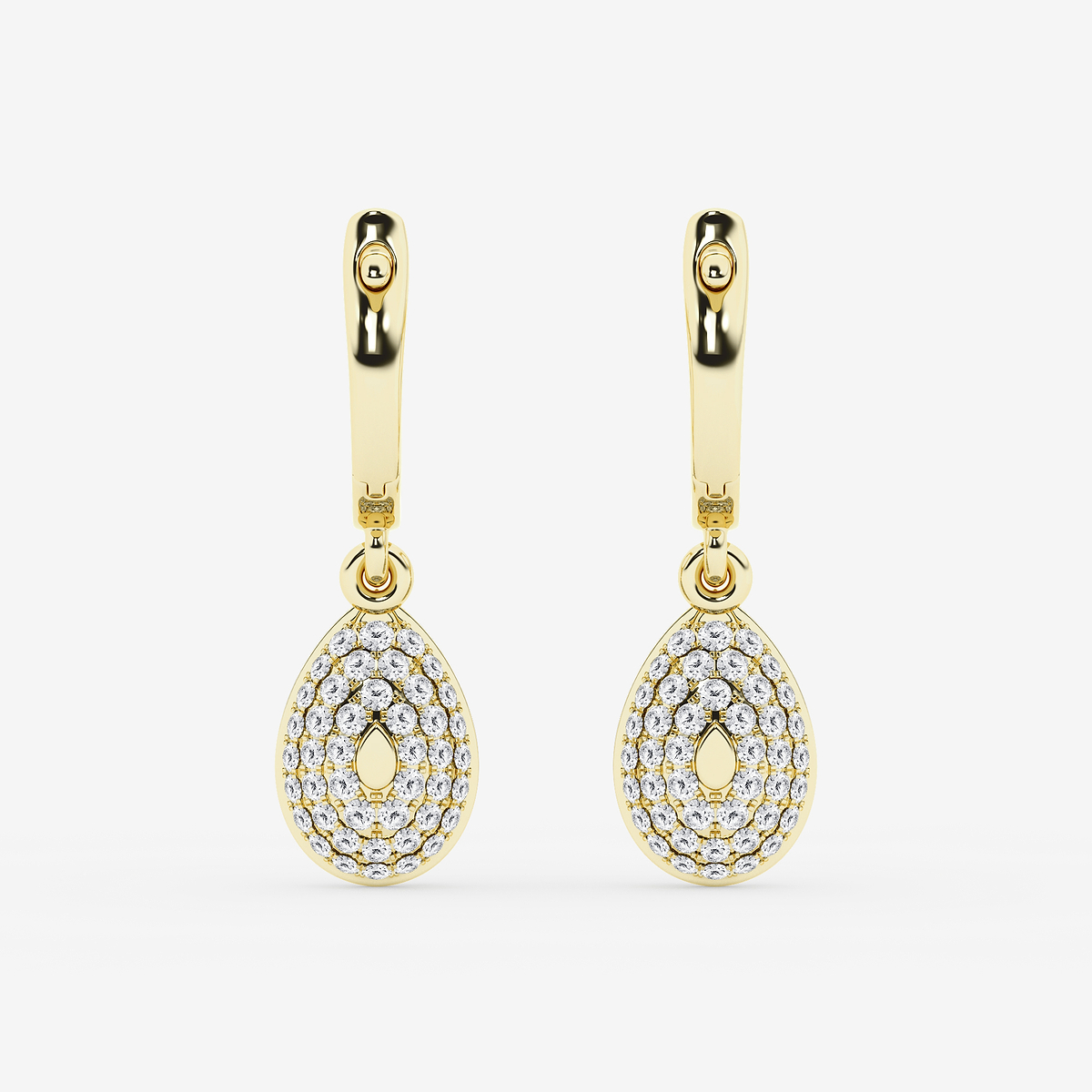 Additional Image 2 for  2 3/8 ctw Pear Lab Grown Diamond Georgian Prong Setting Huggie Drop Earrings