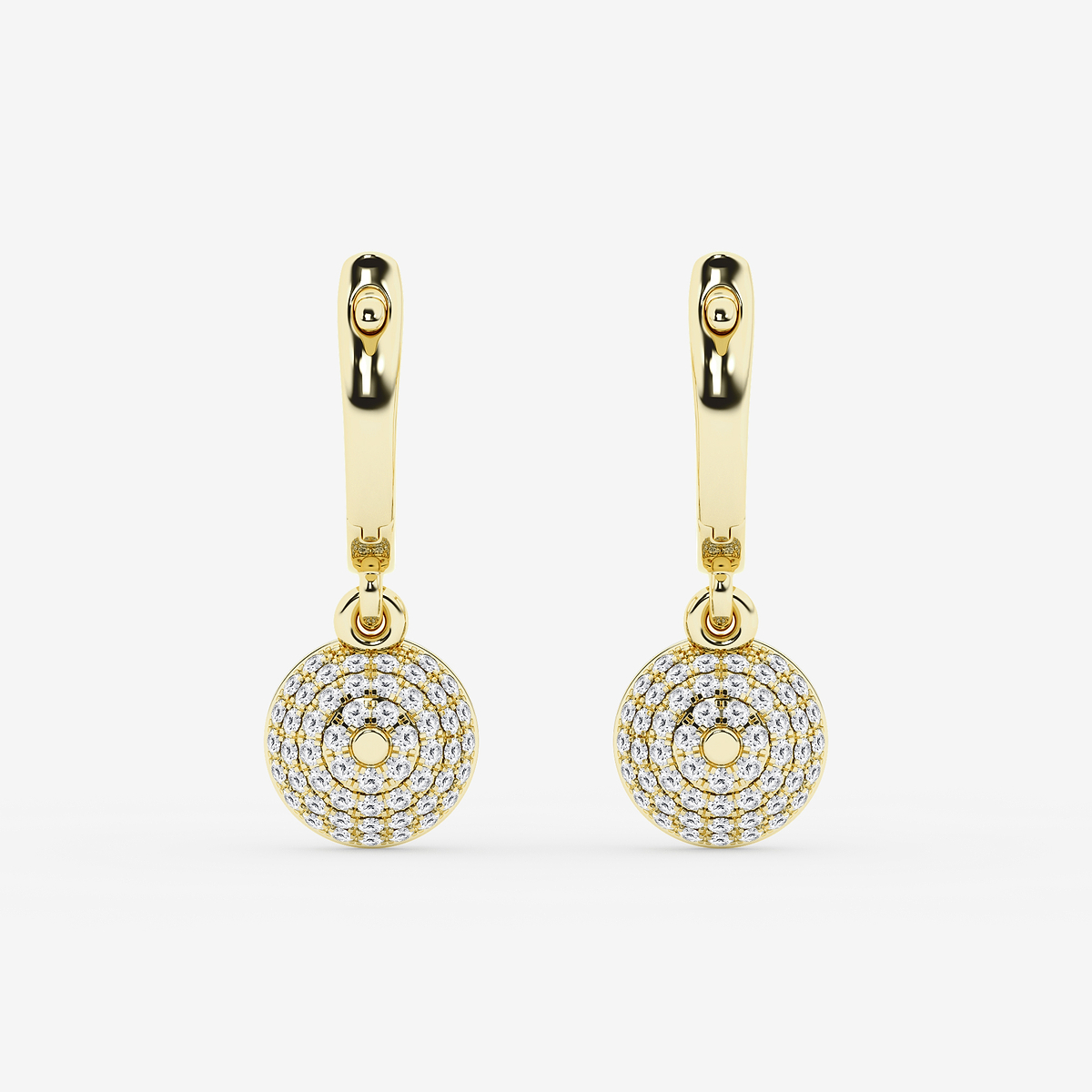 Additional Image 2 for  2 3/8 ctw Round Lab Grown Diamond Georgian Prong Setting Huggie Drop Earrings With Black Rhodium
