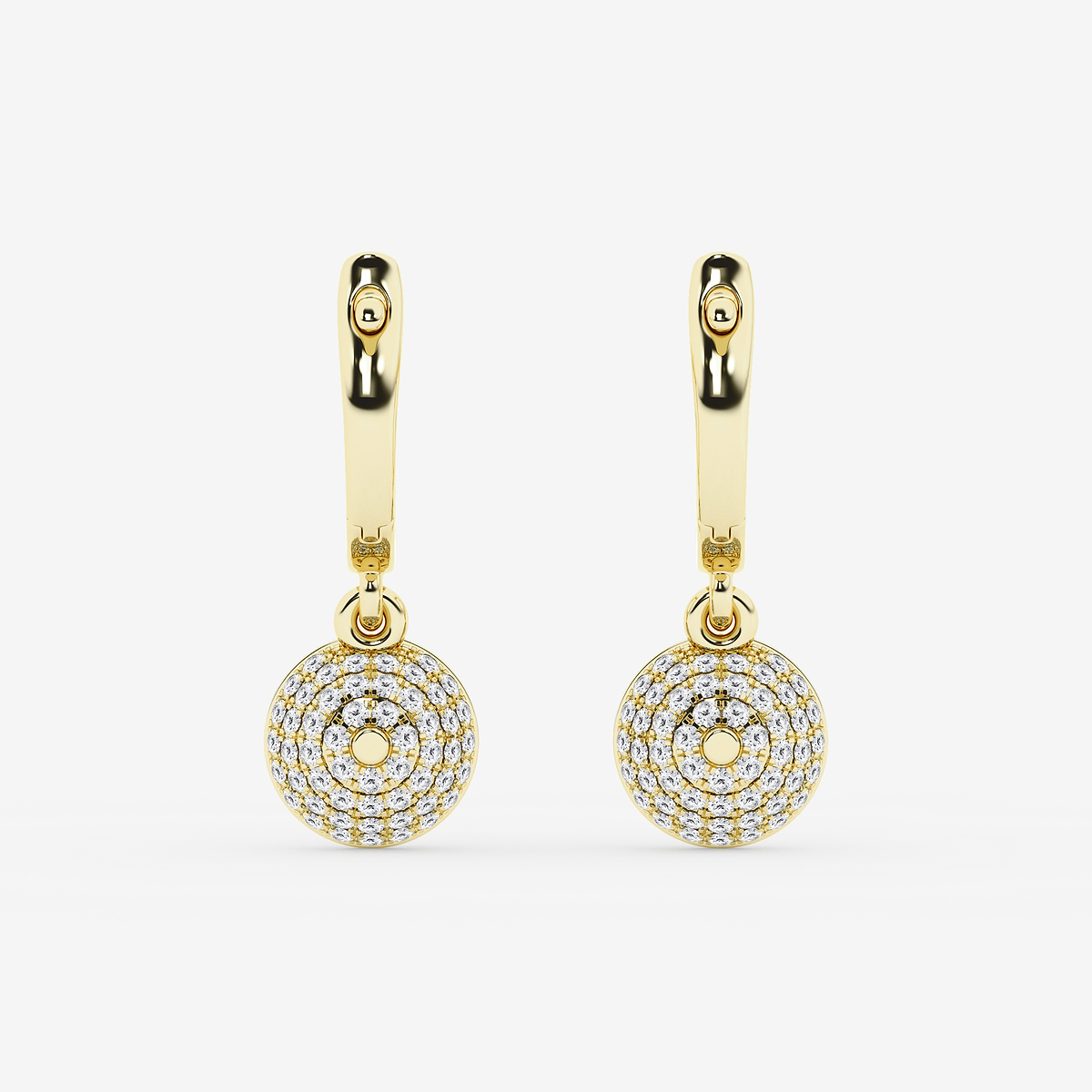 Additional Image 2 for  2 3/8 ctw Round Lab Grown Diamond Georgian Prong Setting Huggie Drop Earrings